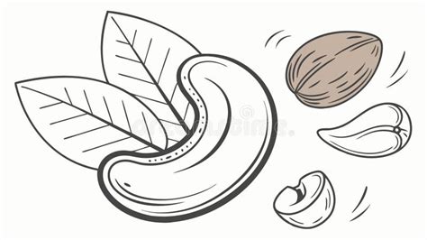 Cashew Nuts Healthy Snack Illustration Vector Design Generative Ai