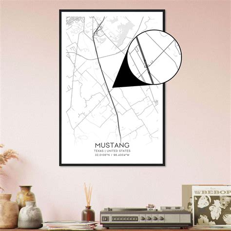 Celeste Texas Map Poster Modern Home Decor Wall Art Print Custom Maps Posters