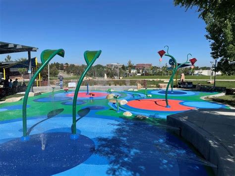 Centennial Center Park Playground And Splash Pad Slides And Sunshine