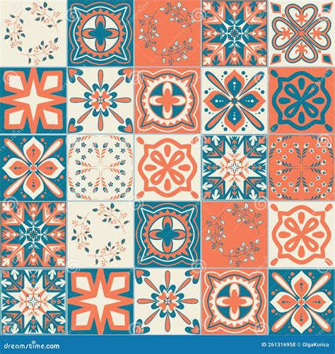 Ceramic Tile Design Orange Blue Contrast Color Square Ceramic Tiles In