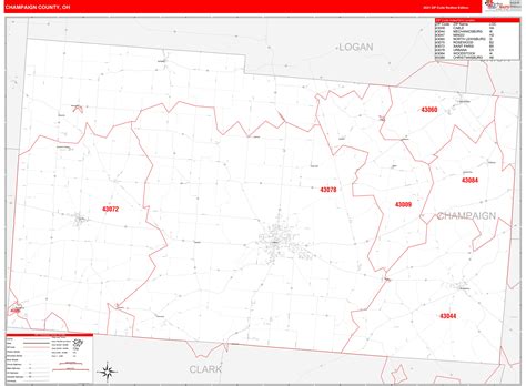 Champaign County Zip Code Map