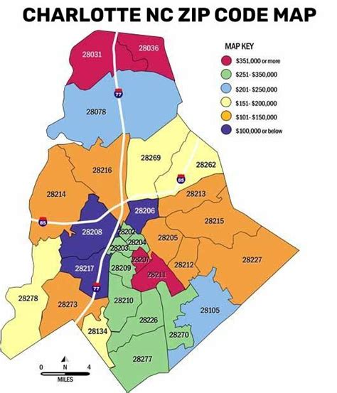 Charlotte Zip Code Map Map Of Charlotte With Zip Codes