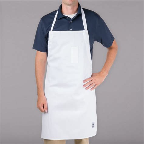 Chef Revival White Poly Cotton Customizable Bib Apron 34 X 34