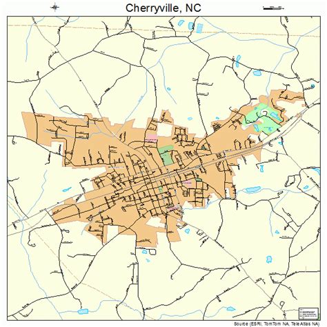 Cherryville North Carolina Street Map 3712340