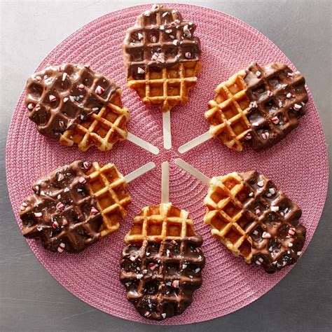 Chocolate Dipped Waffles With Candy Cane Crunch Recipe Waffles Chocolate Dipped Waffles With Candy Cane Crunch Recipe Waffles