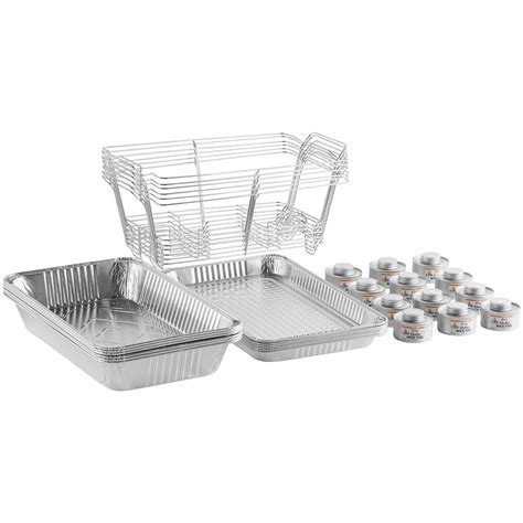 Choice 30 Piece Full Size Disposable Chafer Dish Kit With 6 Wire
