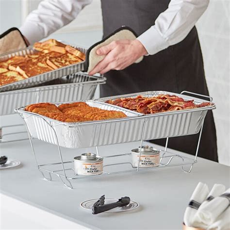 Choice 5 Piece Full Size Disposable Chafer Dish Kit With A Wire Stand