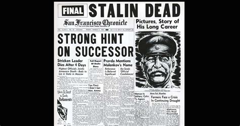 Chronicle Covers When Joseph Stalin Died A Dictator