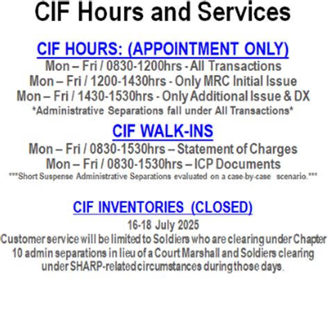 Cif Price Lists How To Clean Ocie Sops Hours And More