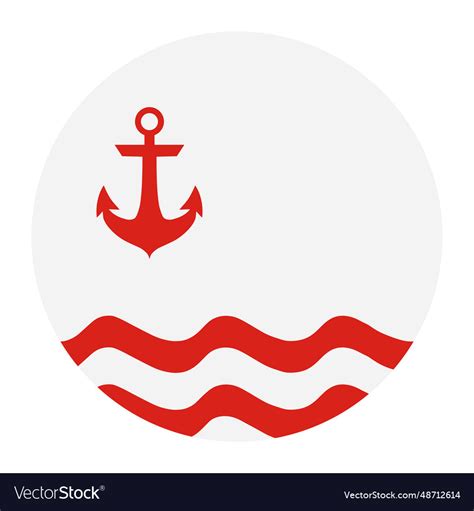 Circle Badge City Port Clinton Flag Royalty Free Vector