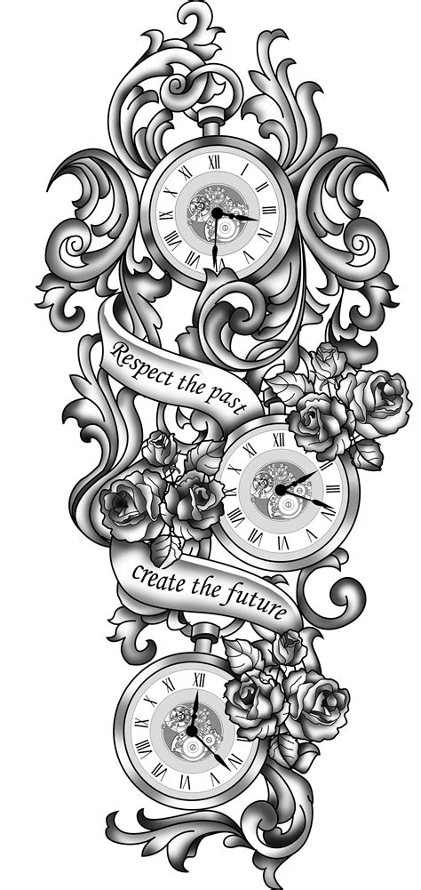Clock Tattoo Stencil Design Tattoo Style Trends Clock Tattoo Stencil Design Tattoo Style Trends