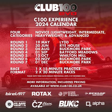 Club100 Senior 2024 News Calendar Available And Rules Changes