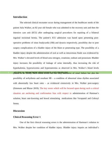 Cna344 Clinical Reasoning Errors Discussion And Analysis Cna344 Clinical Reasoning Errors Discussion And Analysis