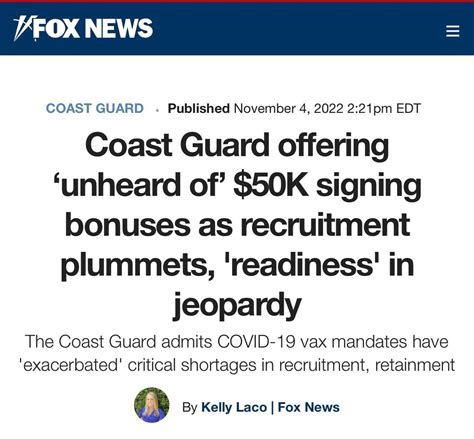 Coast Guard Can T Find Enough People Willing To Take The Vaxx So It