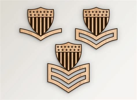Coast Guard Enlisted Ranks Petty Officer Chevrons E4 E5 E6 Bundle Svg