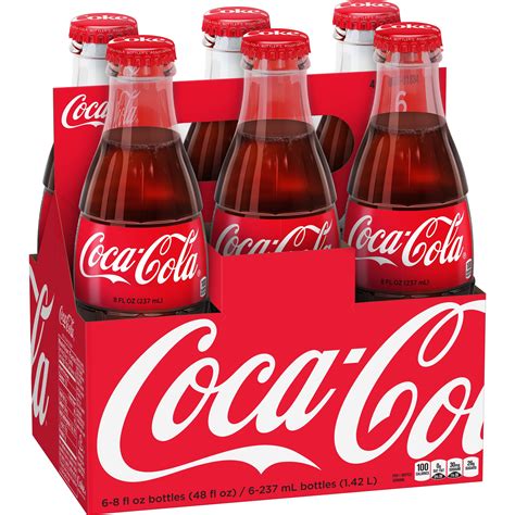 Coca Cola Classic Soda Glass Bottles 6 Pk 8 Fl Oz Kroger