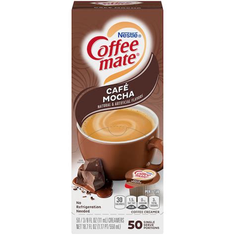 Coffee Mate Liquid Coffee Creamer Cafe Mocha 0 38 Oz Mini Cups 50 Box Buydirect