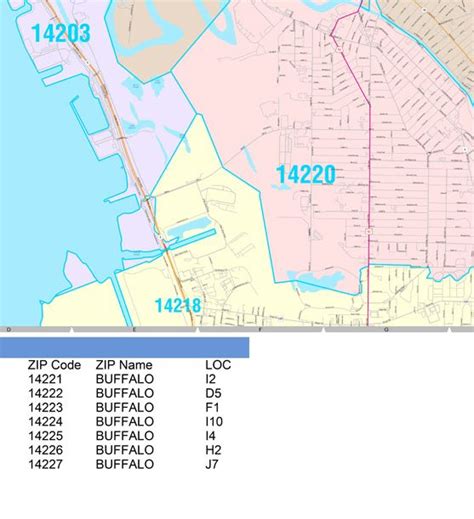 Color Cast Zip Code Style Wall Map Of Buffalo Ny By Market Maps