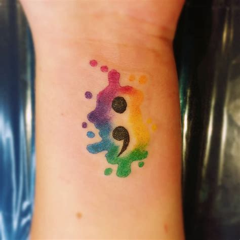 Colorful Semicolon Tattoos 100 Meaningful Semicolon Tattoo Ideas