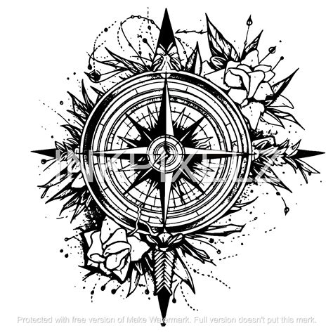 Compass Tattoo Design