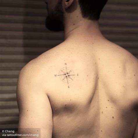 Compass Tattoo On The Left Shoulder Blade Compass Tattoo On The Left Shoulder Blade
