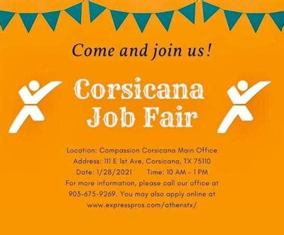 Compassion Corsicana Job Fair Set For Thursday News Corsicanadailysun Com