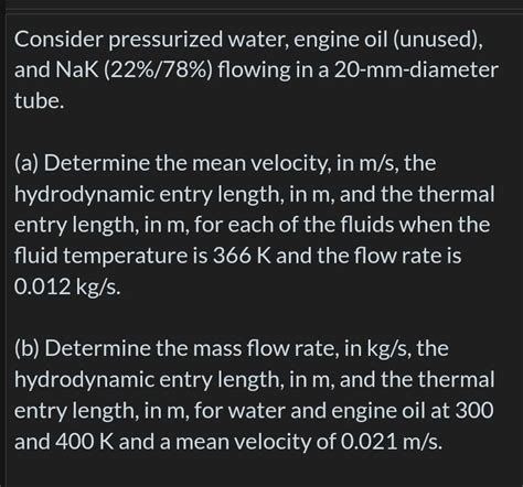 Consider Pressurized Water Engine Oil Unused And Chegg Com