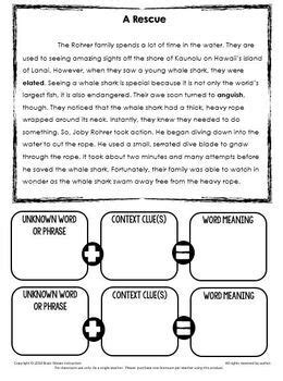 Context Clues Passages Worksheets Graphic Organizers Word Meaning In Context Context Clues Passages Worksheets Graphic Organizers Word Meaning In Context