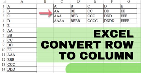 Convert Columns To Rows In Excel 5 Simple Ways