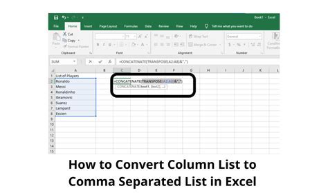 Convert Excel Column To Comma Separated List Edureka Community