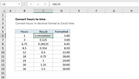 Convert Excel Time To Decimal Hours Excel Formula Exceljet