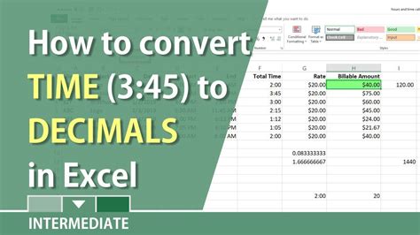 Convert Hours Minutes In Excel To Decimals For Billable Hours By Chris Menard