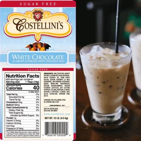 Costellini S Sugar Free White Chocolate Powder 10 Box R U Nuts