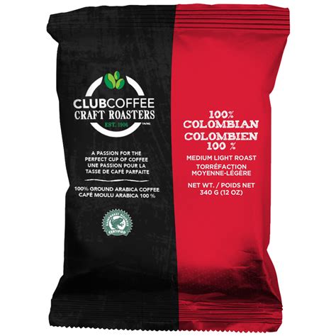 Craft Roasters 100% Colombian Swiss Water Decaf Ground Bag - Club Coffee