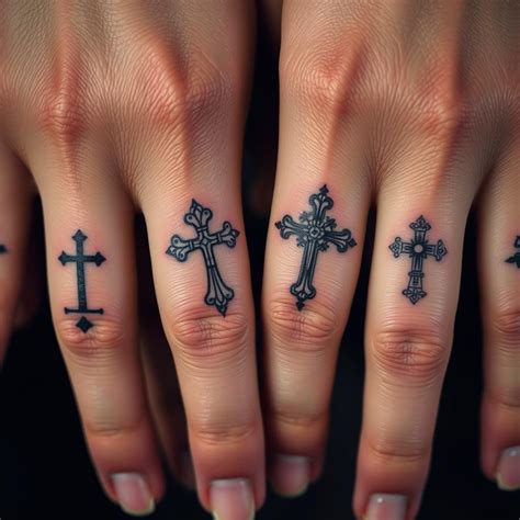Cross Finger Tattoo