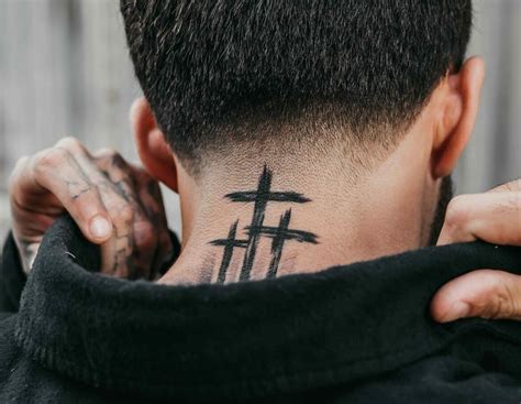 Cross Neck Tattoo