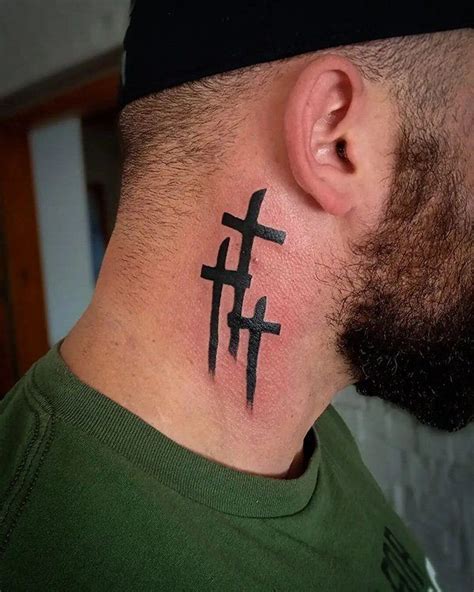 Cross Neck Tattoos For Men