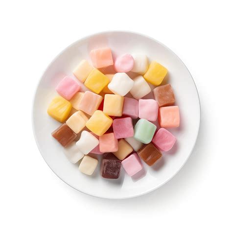 Cuberdon Candies Belgian Dish On Plate On White Background Directly Cuberdon Candies Belgian Dish On Plate On White Background Directly