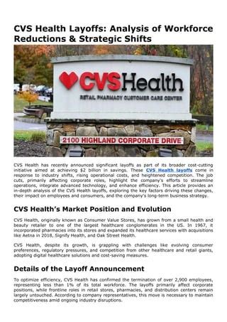 Cvs Health Layoffs