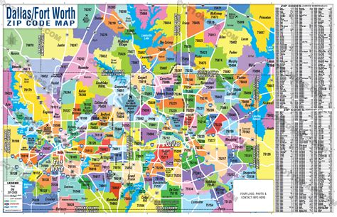 Dallas Fort Worth Zip Code Map Counties Colorized Files Pdf And Ai Layered Editable Vector Royalty Free