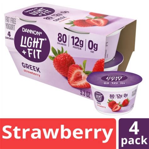 Dannon Light Amp Fit Original Strawberry Nonfat Greek Yogurt 4 Ct 5 3