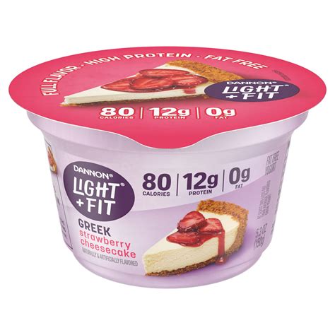 Dannon Light Fit Greek Strawberry Fat Free Yogurt 5 3 Oz Shoprite