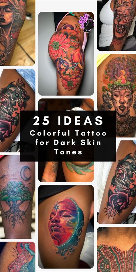 Dark Skin Tattoo With Color