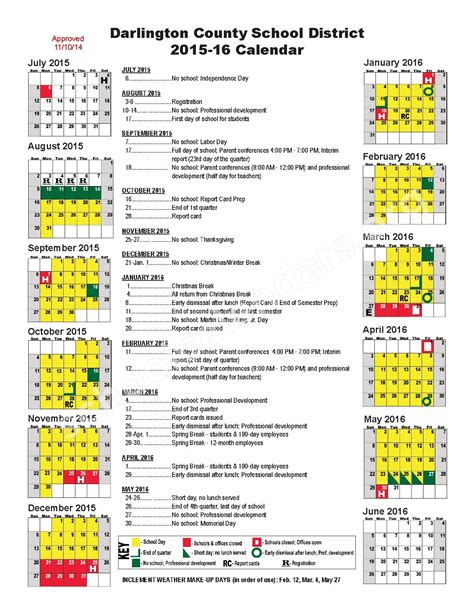Darlington County School District Calendars Darlington Sc