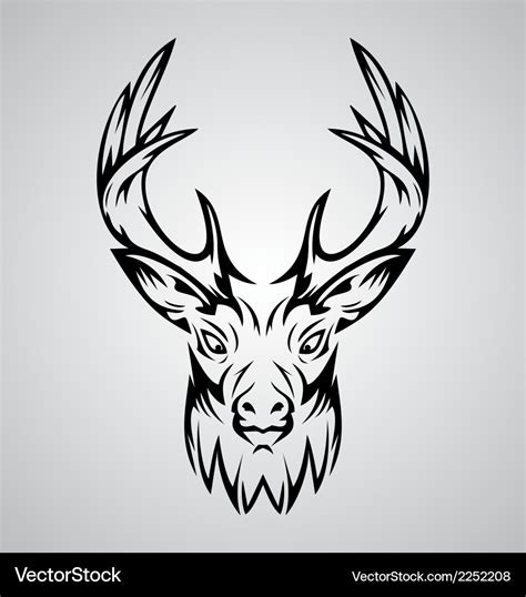 Deer Head Tattoo 2752743 Free Vector Vectorstock