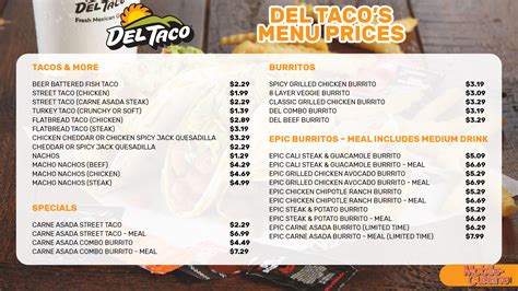 Del Taco Menu Prices Latest Specials 2024 Del Taco Menu Prices Latest Specials 2024