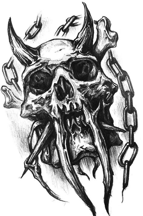 Demon Skull Tattoo Designs Bronctattooaus Com
