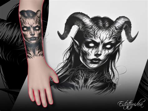 Demon Tattoo Demon Lady Tattoo Devil Woman Tattoo Demon Tattoo