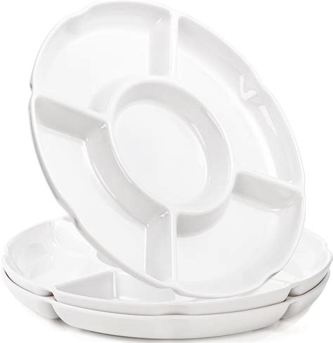 Divided Serving Platter Zarocrus 2 Pack Chip Dip Serving Platters 13 Divided Serving Trays For Parties Christmas Serving Dishes