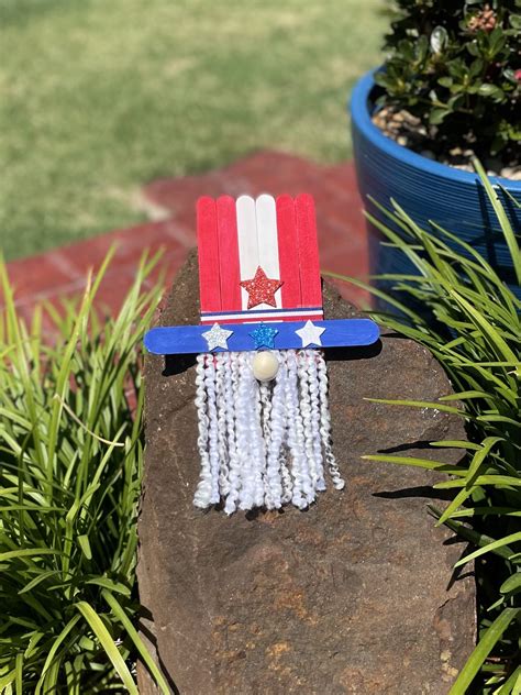 Diy Popsicle Stick Uncle Sam Decoration Crafted Together Craft